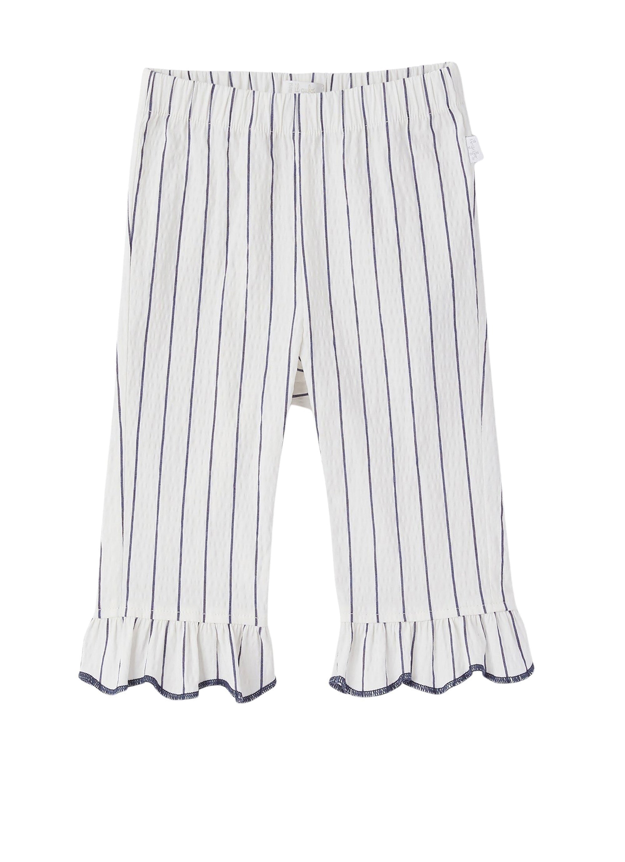 pantaloncino bianco a righe blu