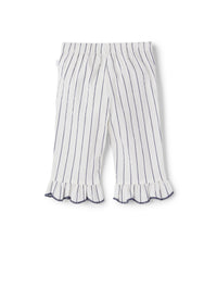 pantaloncino bianco a righe blu