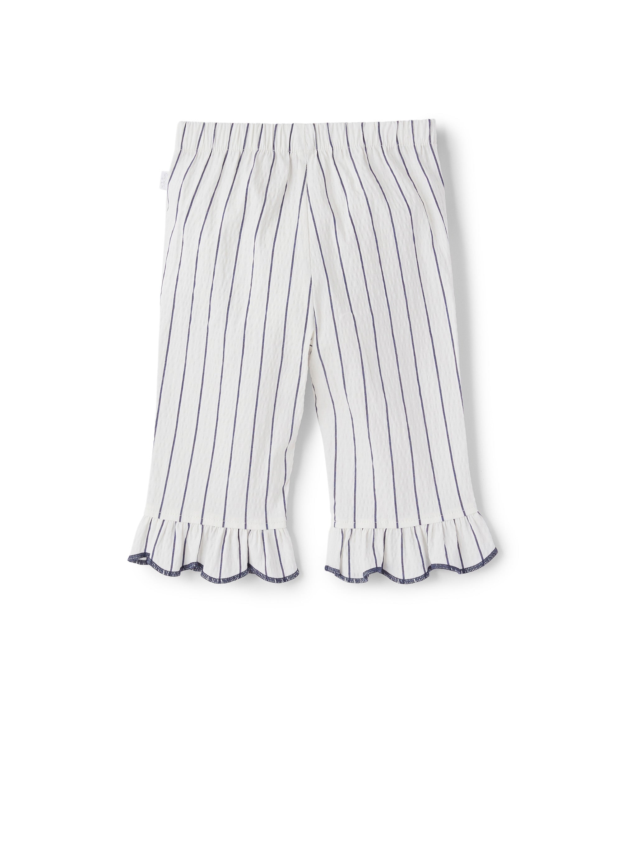 pantaloncino bianco a righe blu