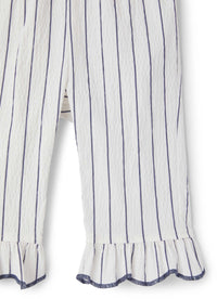 pantaloncino bianco a righe blu