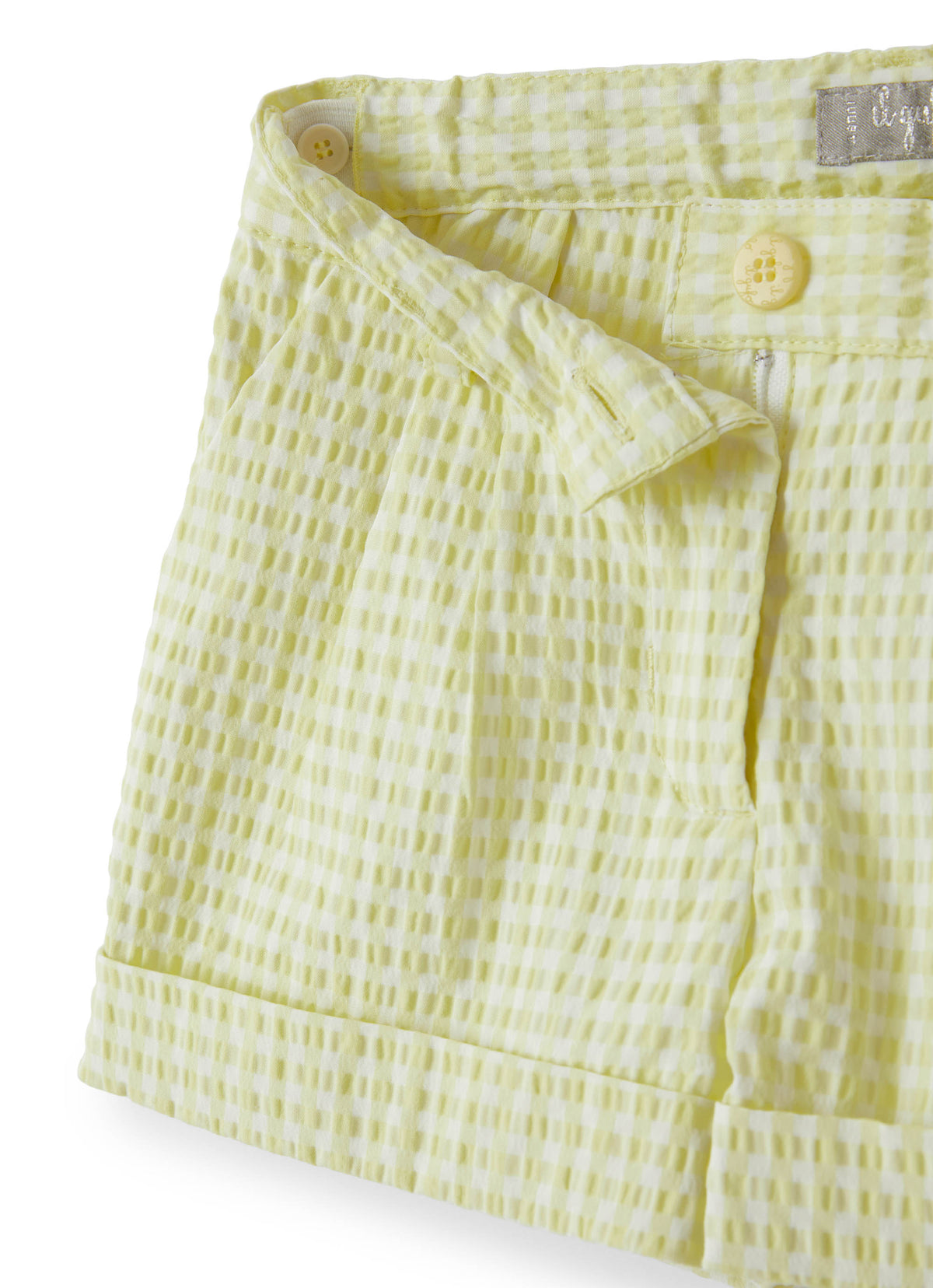 ps008c3125_201 // DOUBLON FUSION /// DOUBLON DEVIENT OK PICS / bermuda giallo in seersucker di cotone