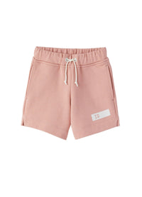 short in cotone rosa con logo IG