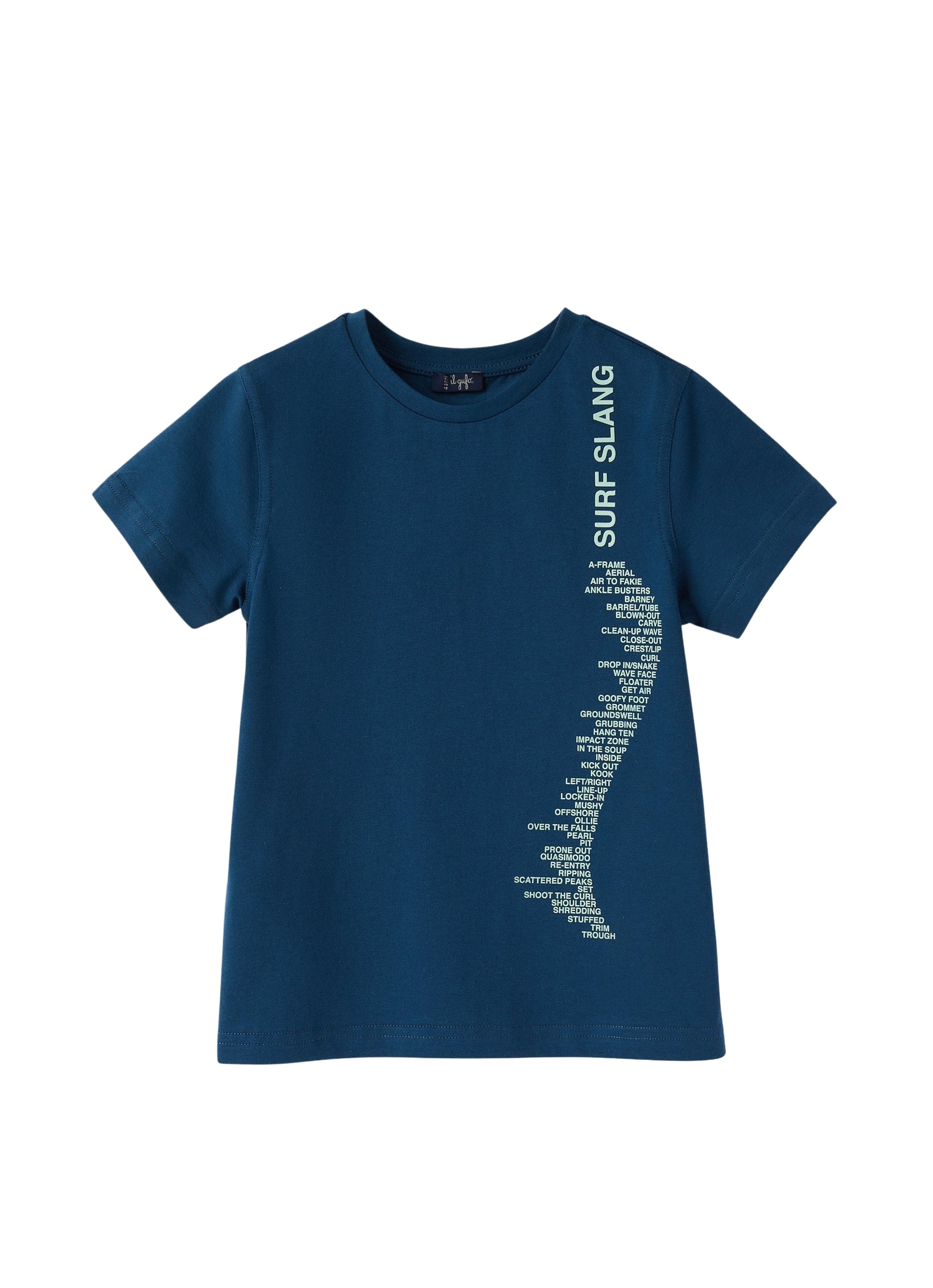 t-shirt manica corta blu con stampa gommata