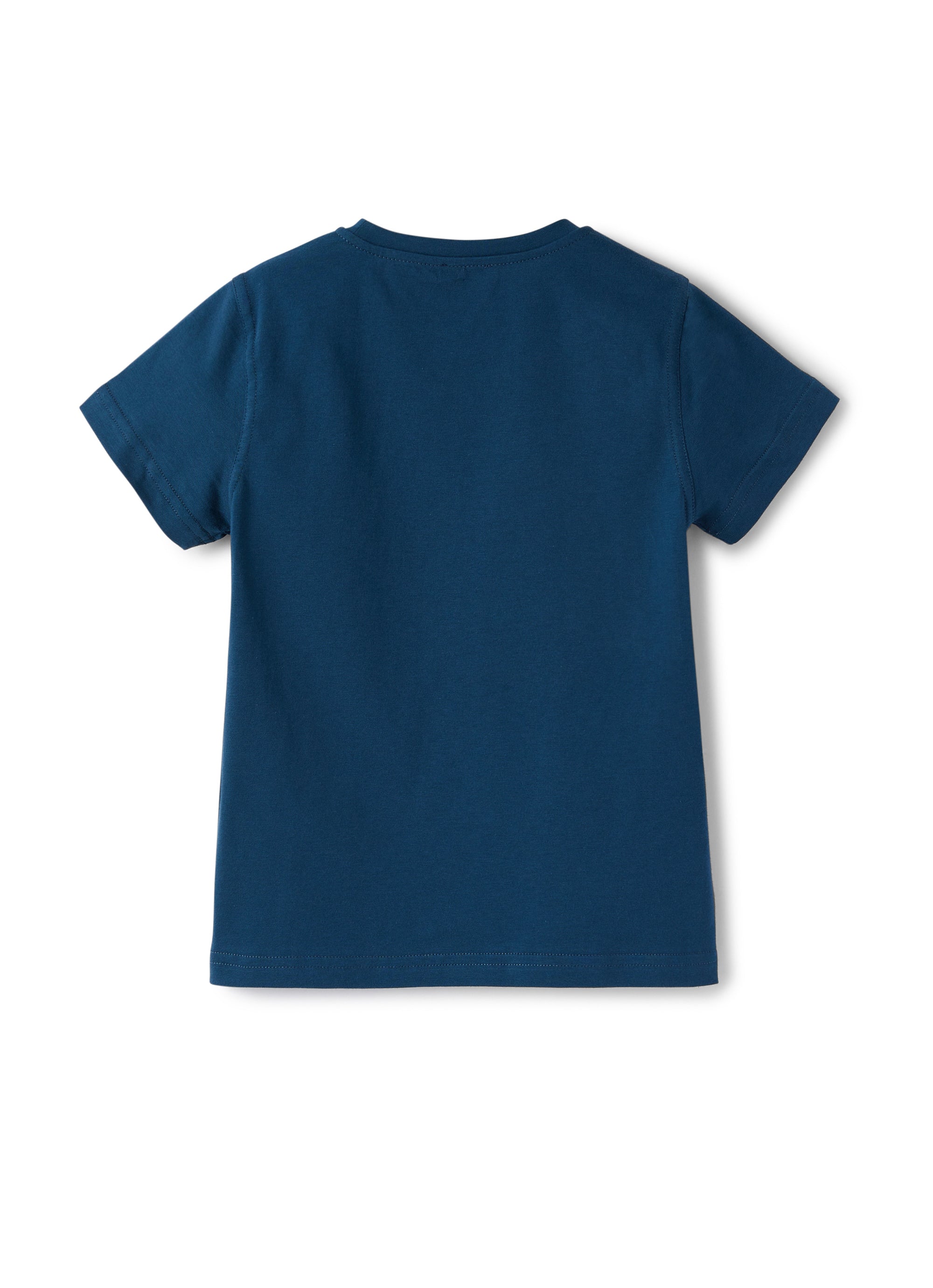 t-shirt manica corta blu con stampa gommata