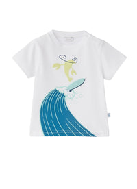 t-shirt con stampa gamberetto