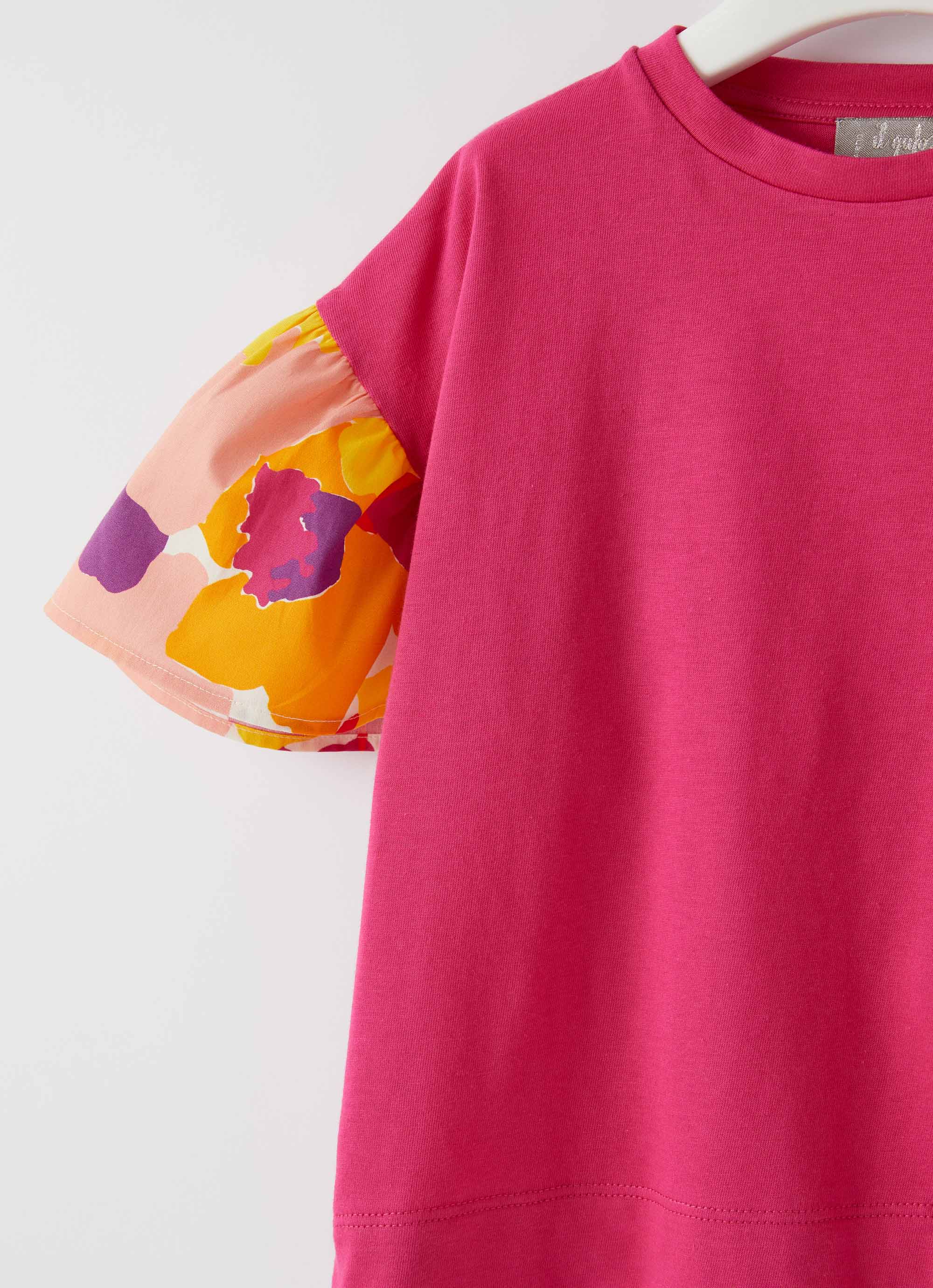 T-shirt with ruffled sleeves - Pitaya & Aragosta