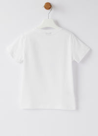 t-shirt manica corta bianca con stampa tucano