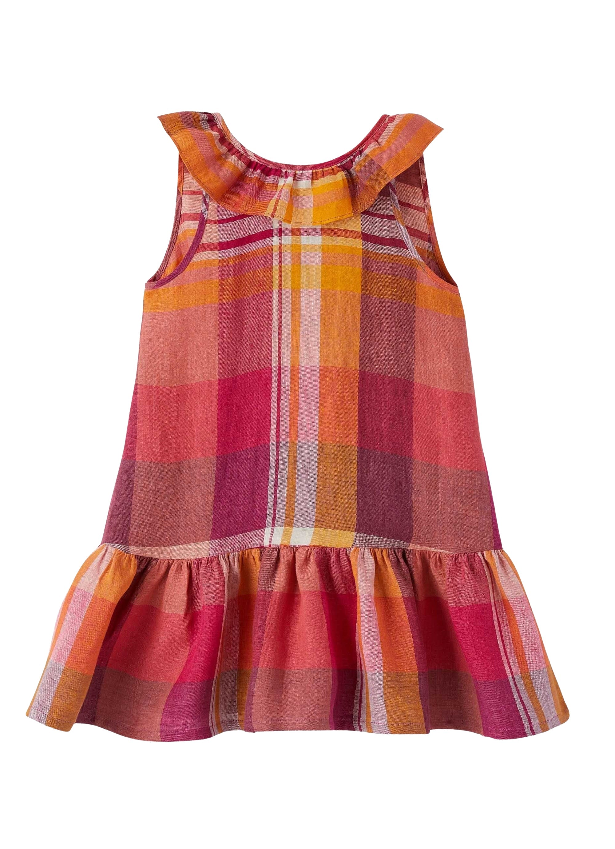 vestito smanicato in fantasia check