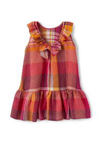 vestito smanicato in fantasia check