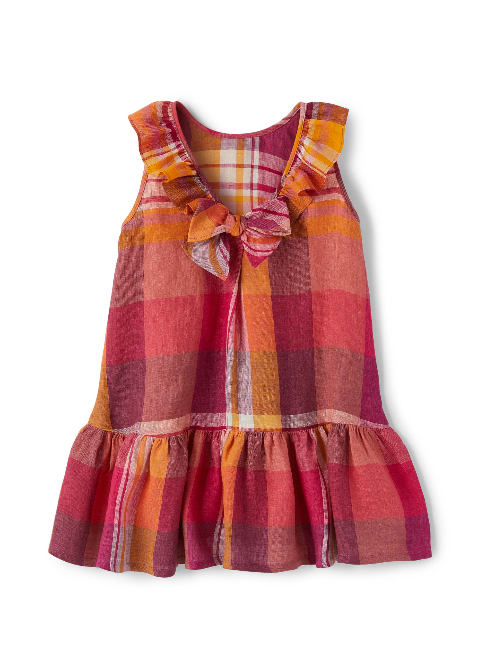 vestito smanicato in fantasia check