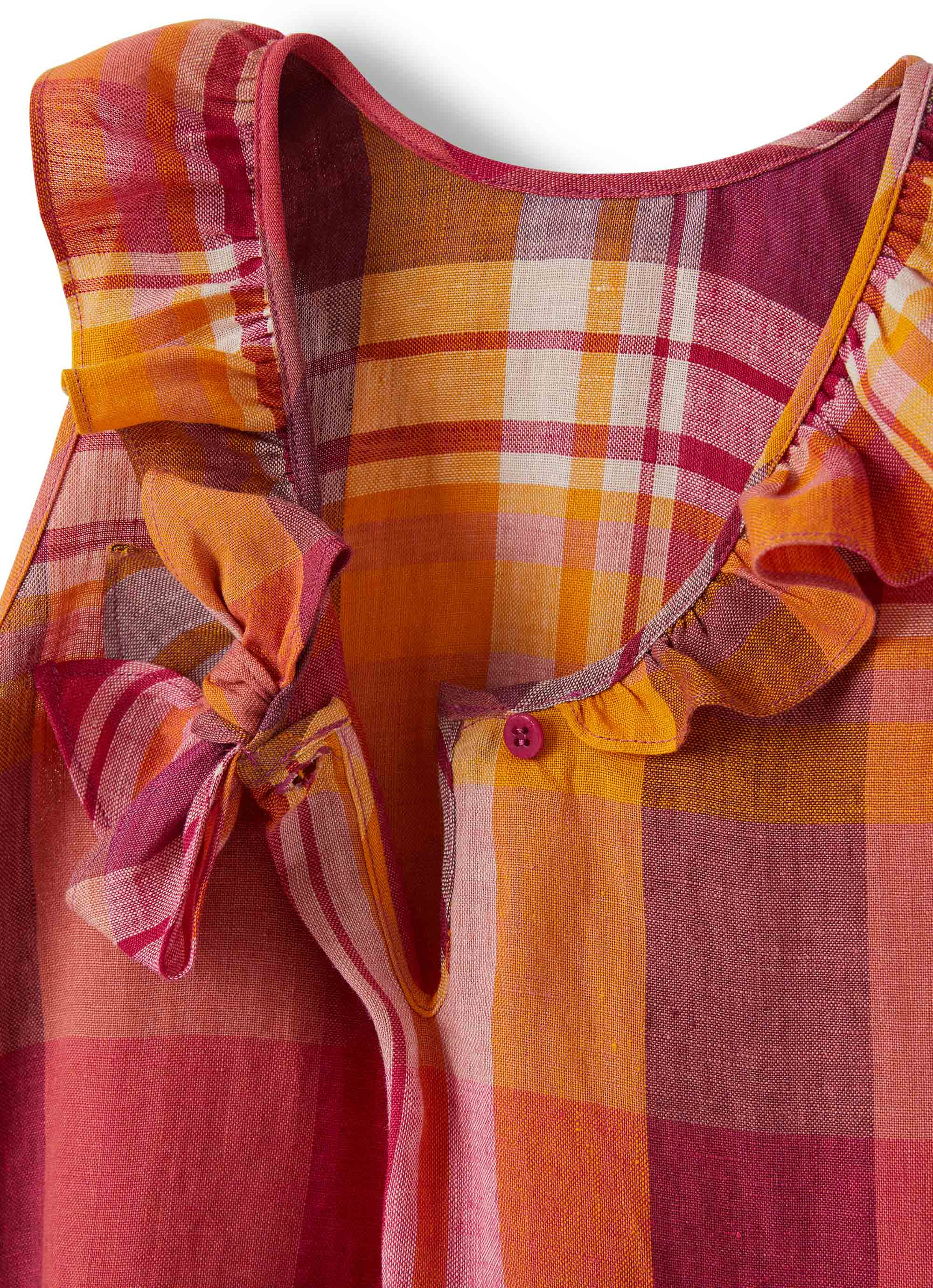 vestito smanicato in fantasia check
