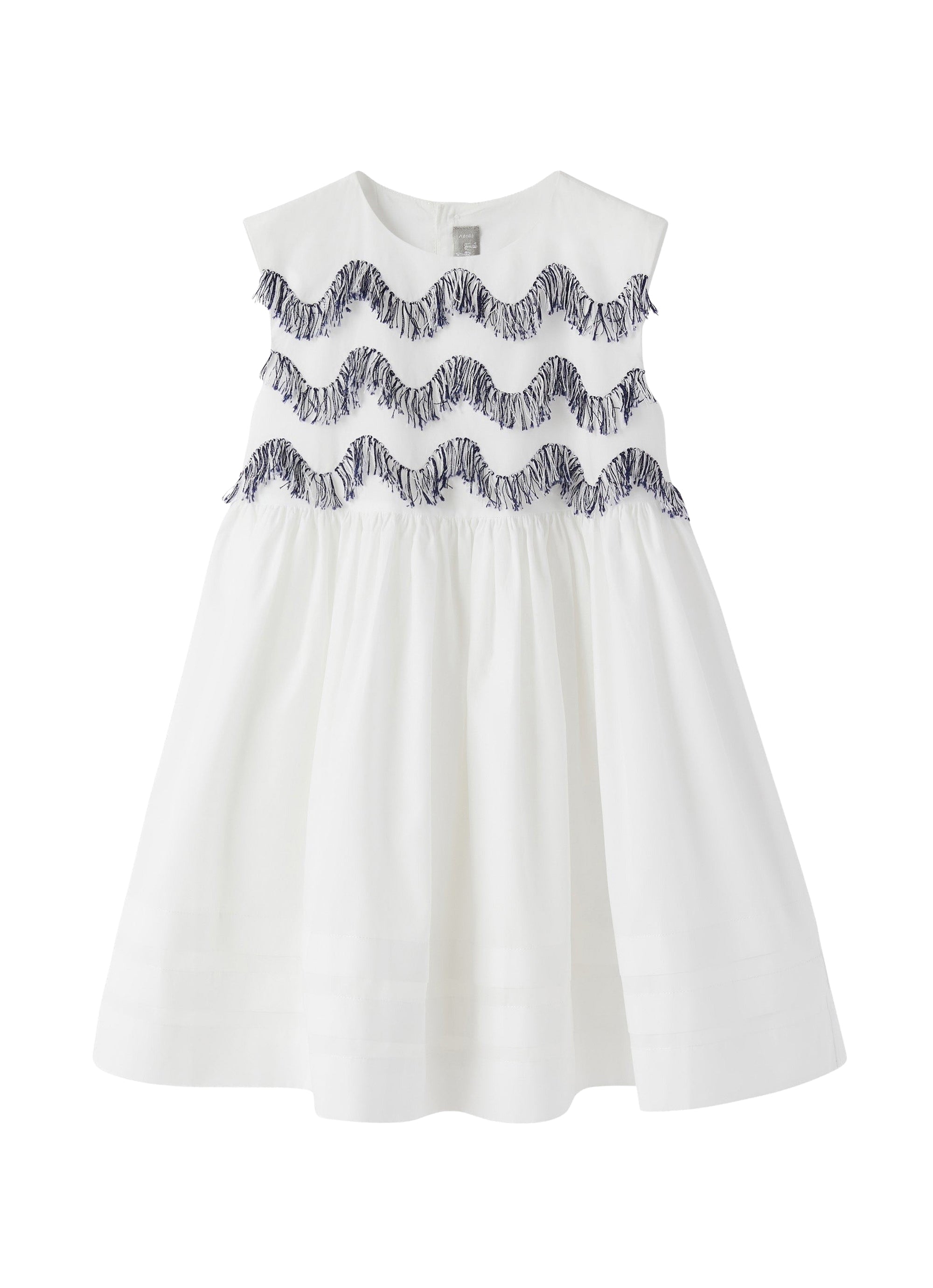 vestito smanicato con ricamo fatto a mano