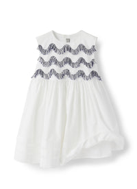 vestito smanicato con ricamo fatto a mano