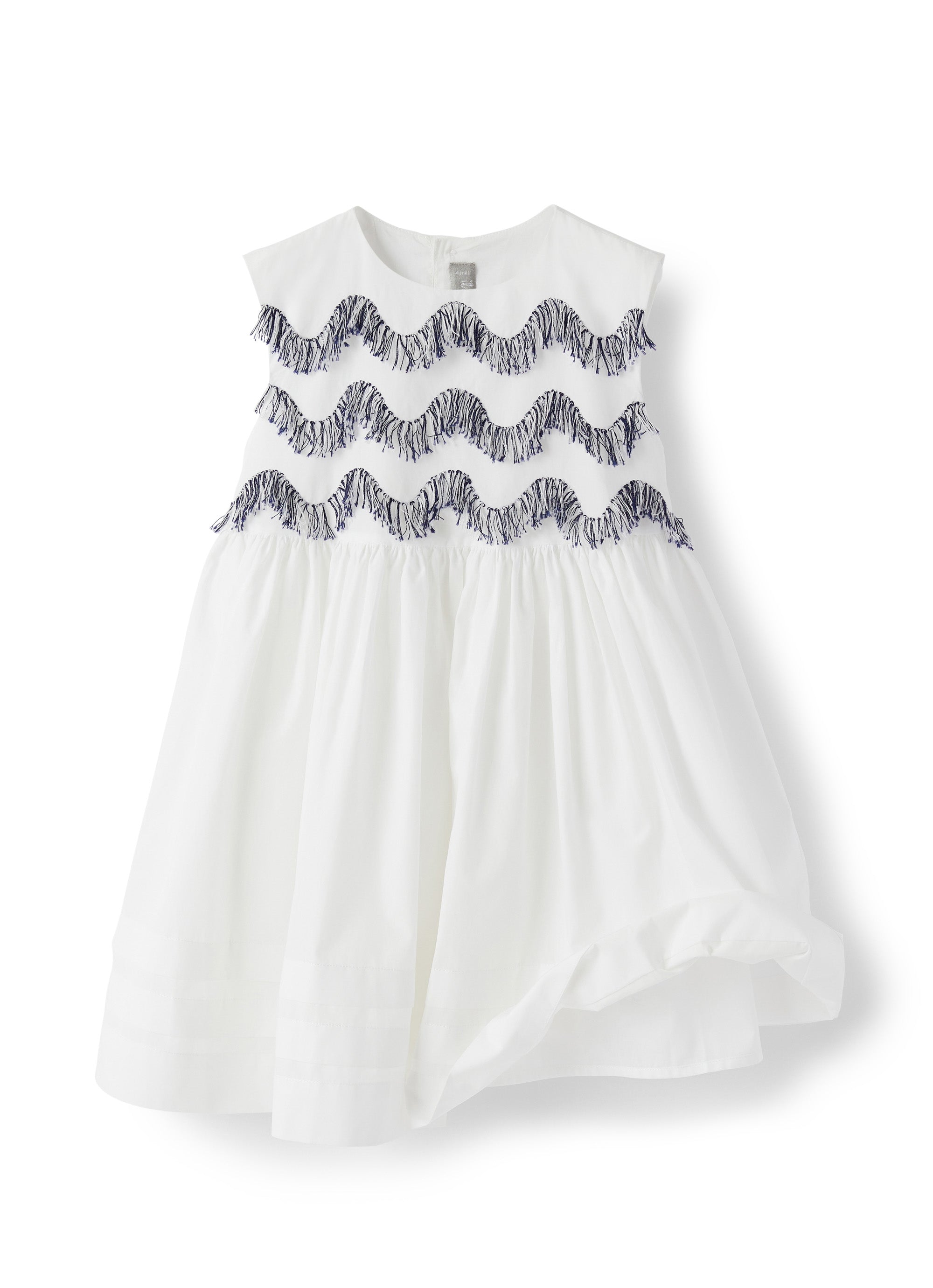 vestito smanicato con ricamo fatto a mano