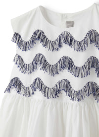 vestito smanicato con ricamo fatto a mano