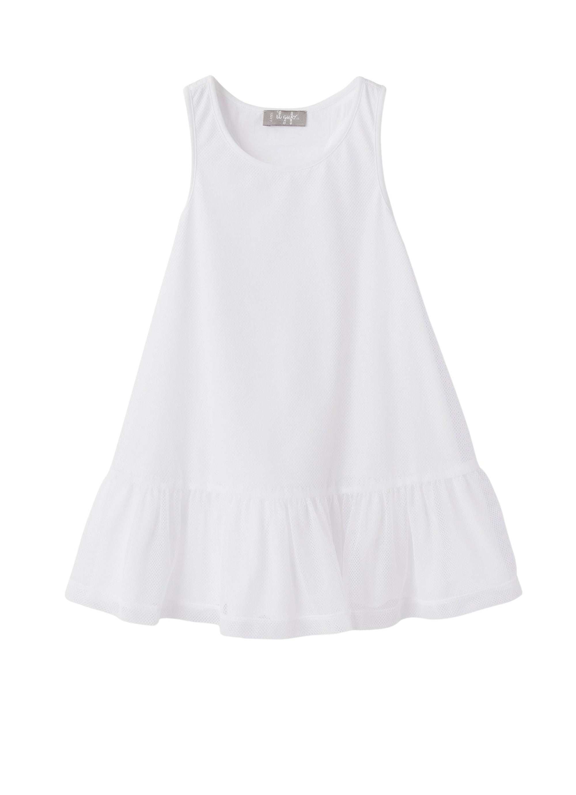 vestito sportivo smanicato in cotone traforato