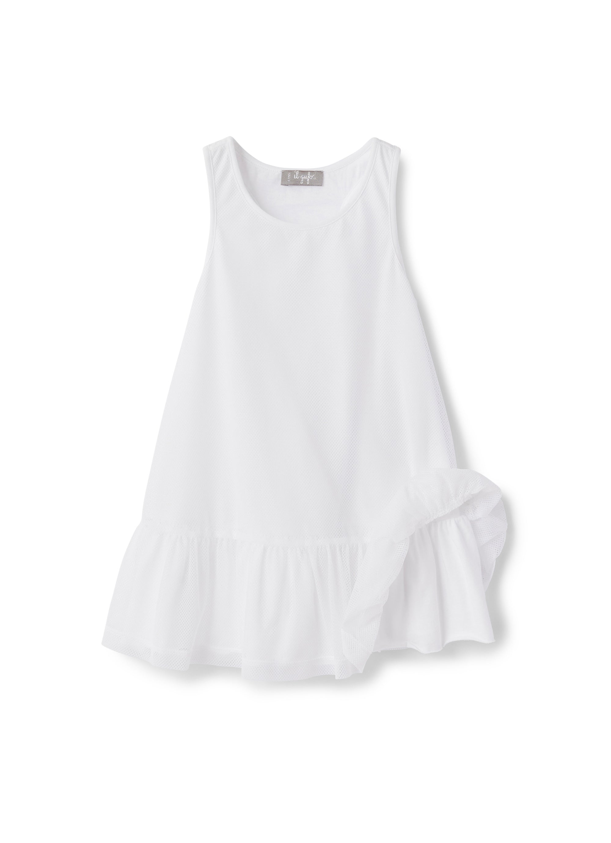 vestito sportivo smanicato in cotone traforato
