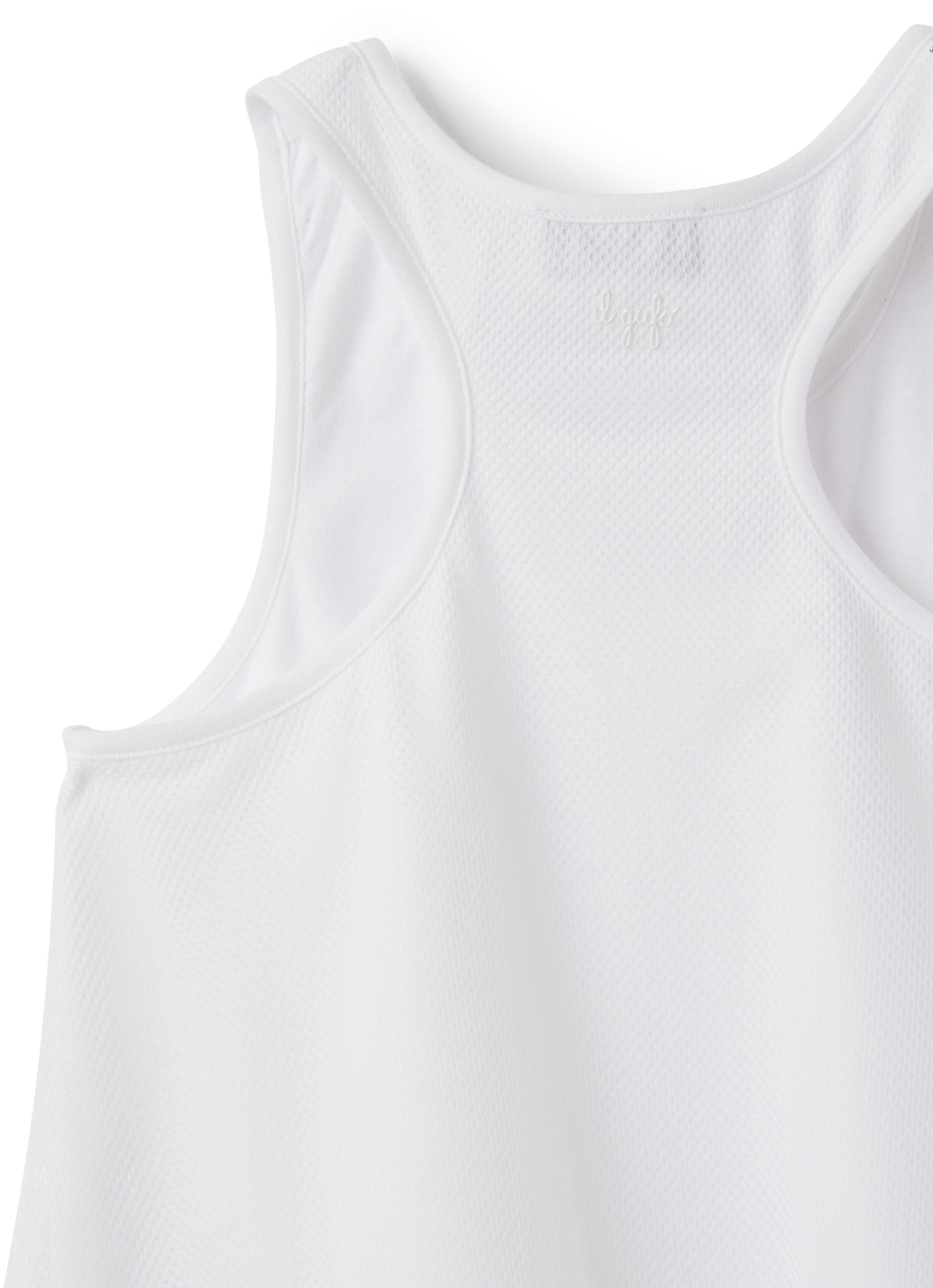 vestito sportivo smanicato in cotone traforato
