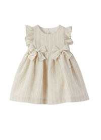 Striped bow dress in linen - Corda