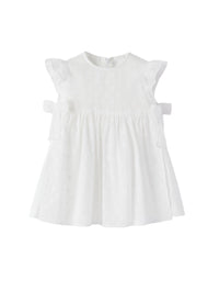 vestito manica corta con fiocchetti laterali