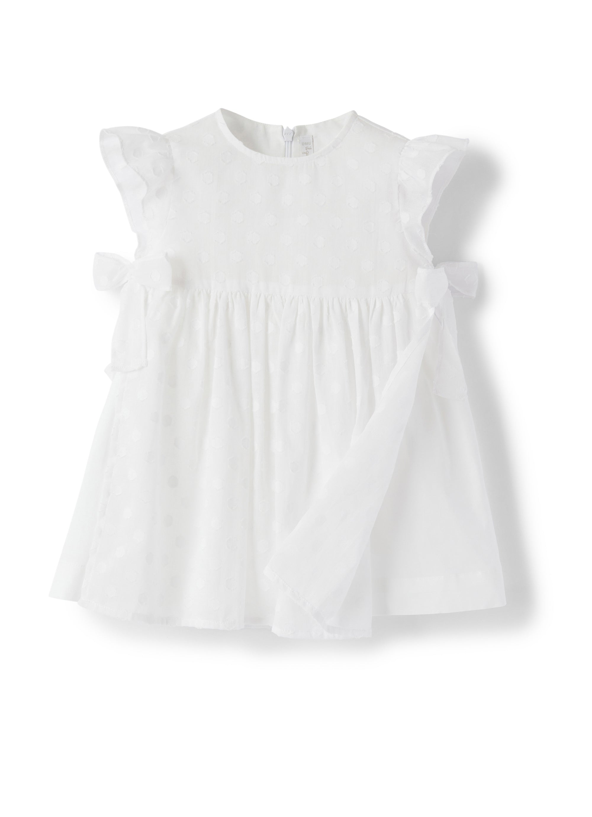 vestito manica corta con fiocchetti laterali