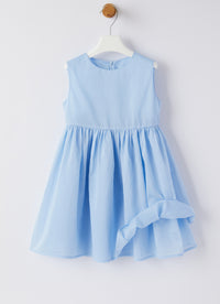 Ruffled tulle dress - Azzurro Topazio