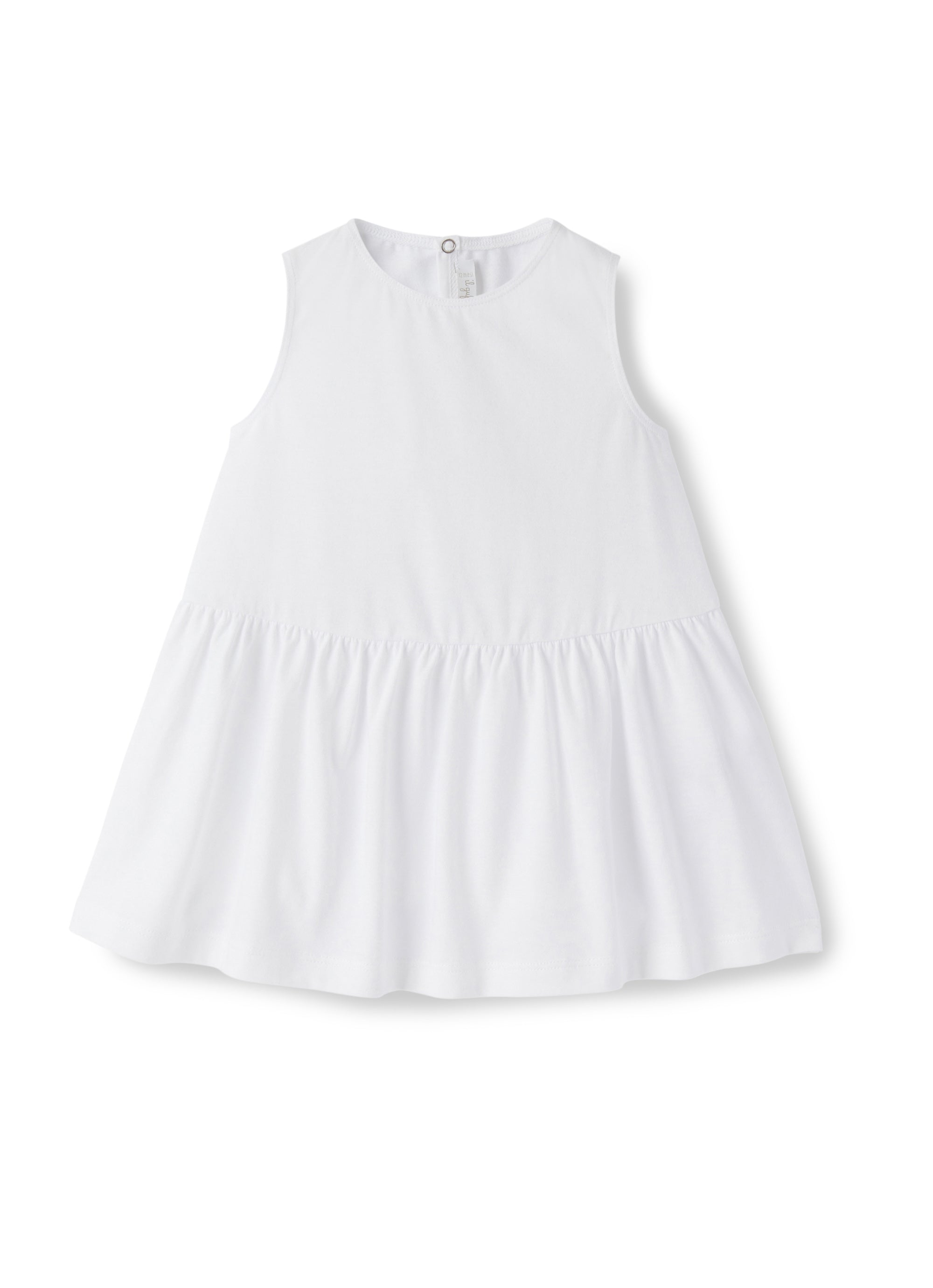 vestito manica corta in tulle azzurro con fiore applicato