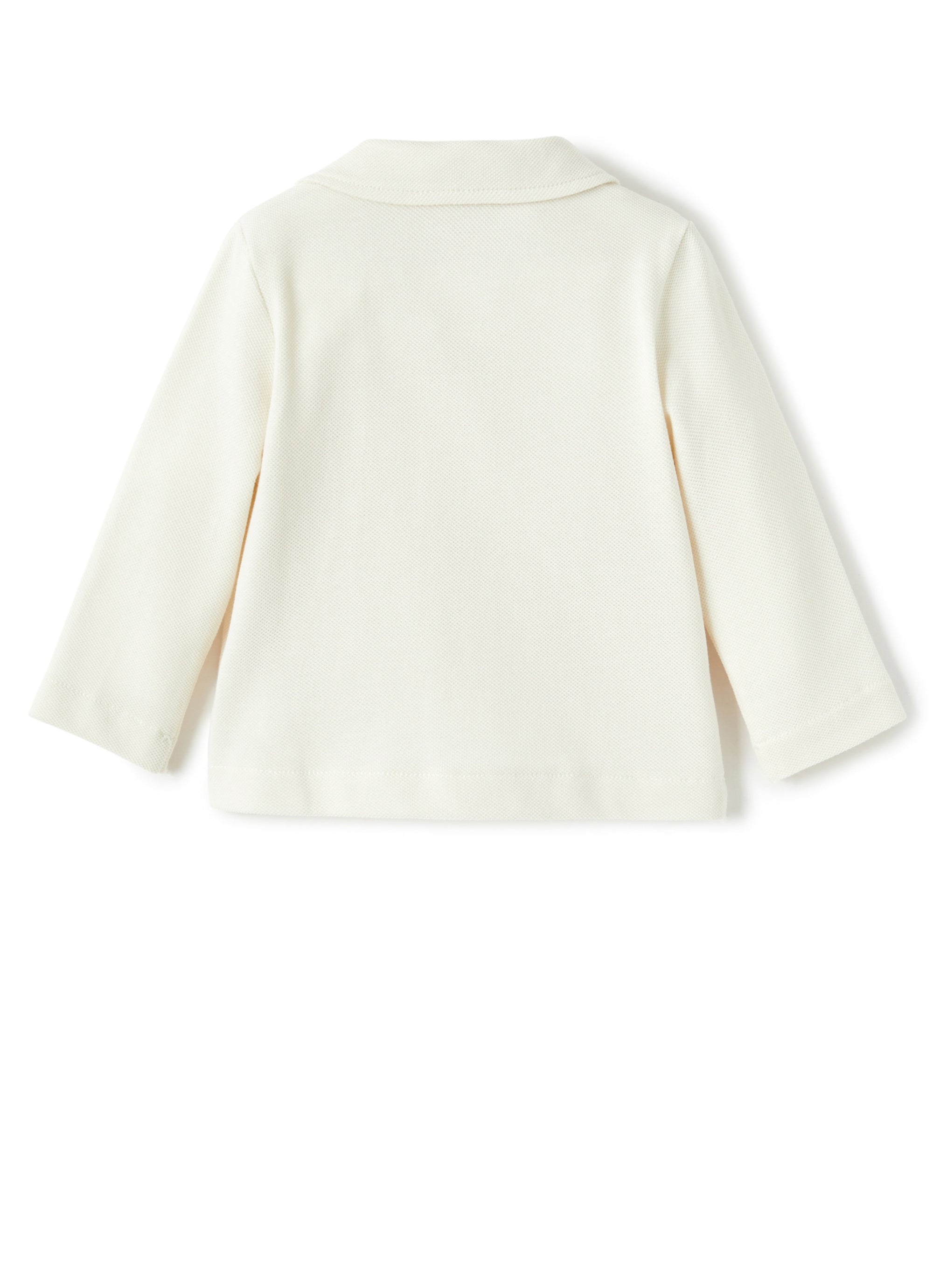 Blazer in cotone piquet bianco panna