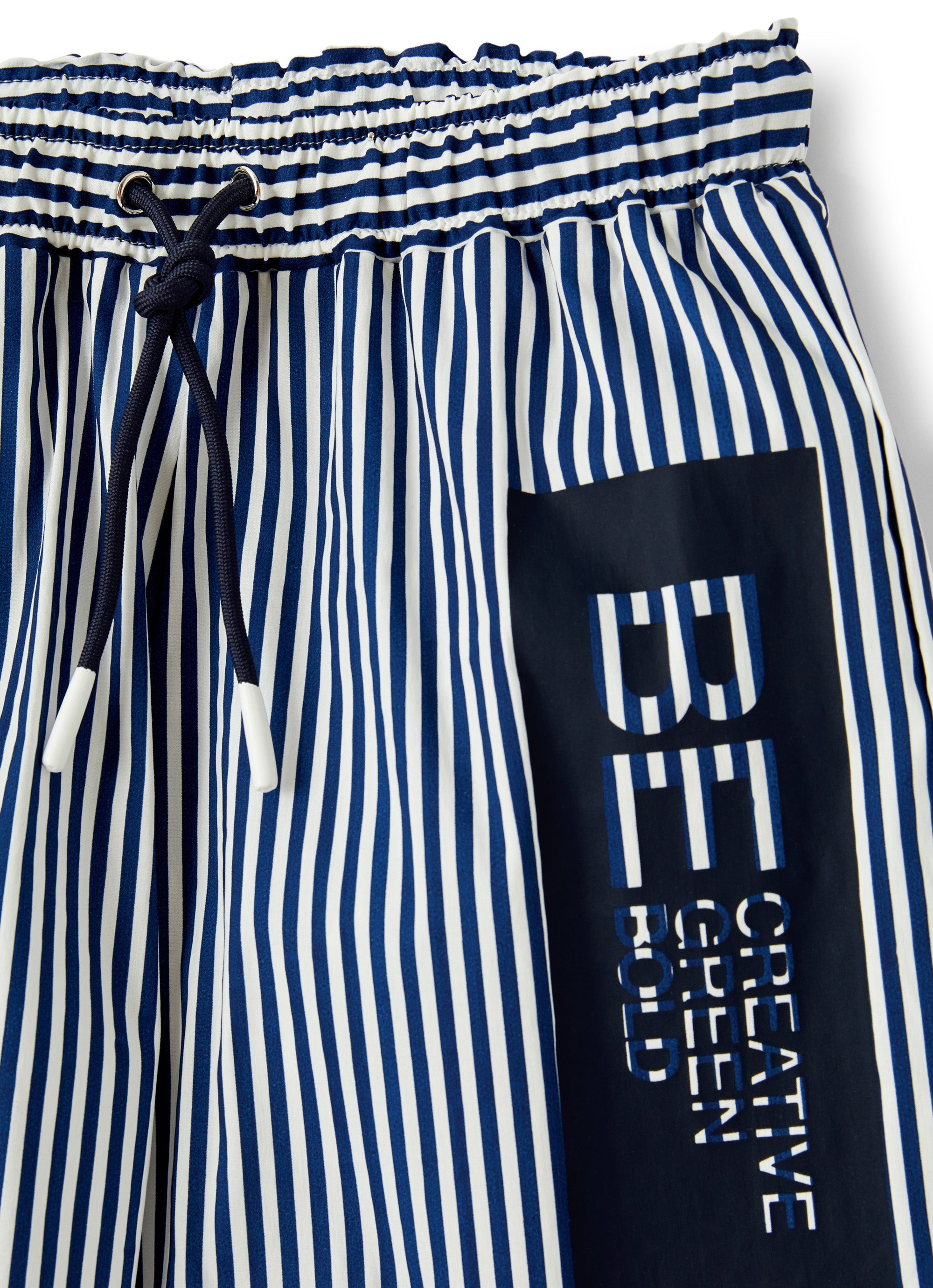 Costume boxer a righe bianche e blu