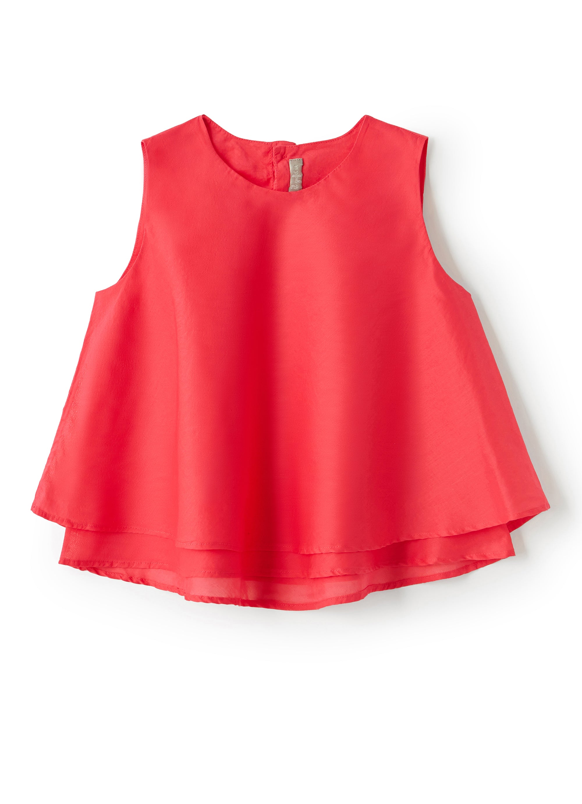 Carmine red voile flared top