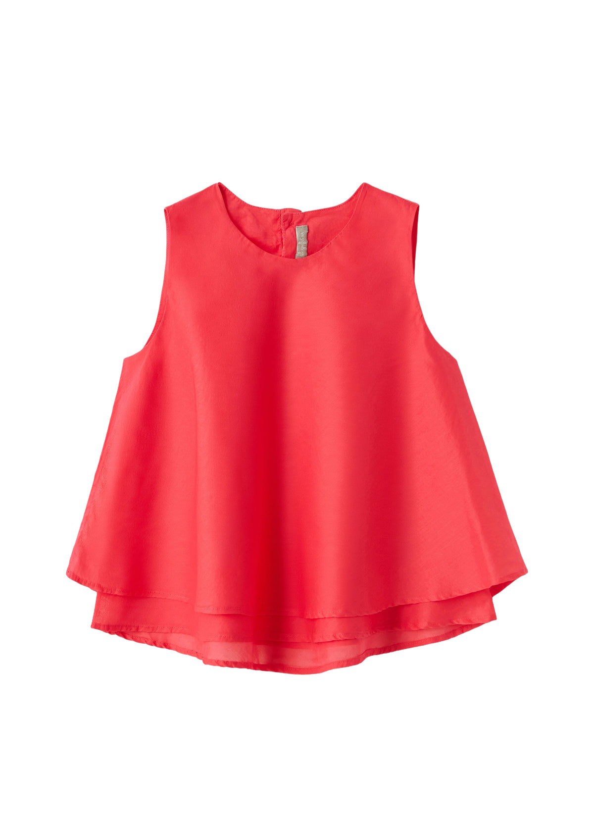 Carmine Red Voile Flared Top