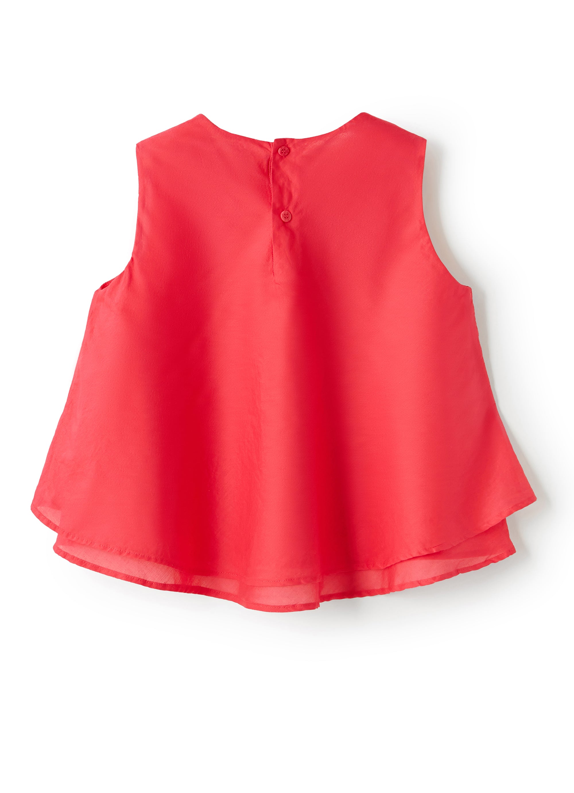 Carmine red voile flared top