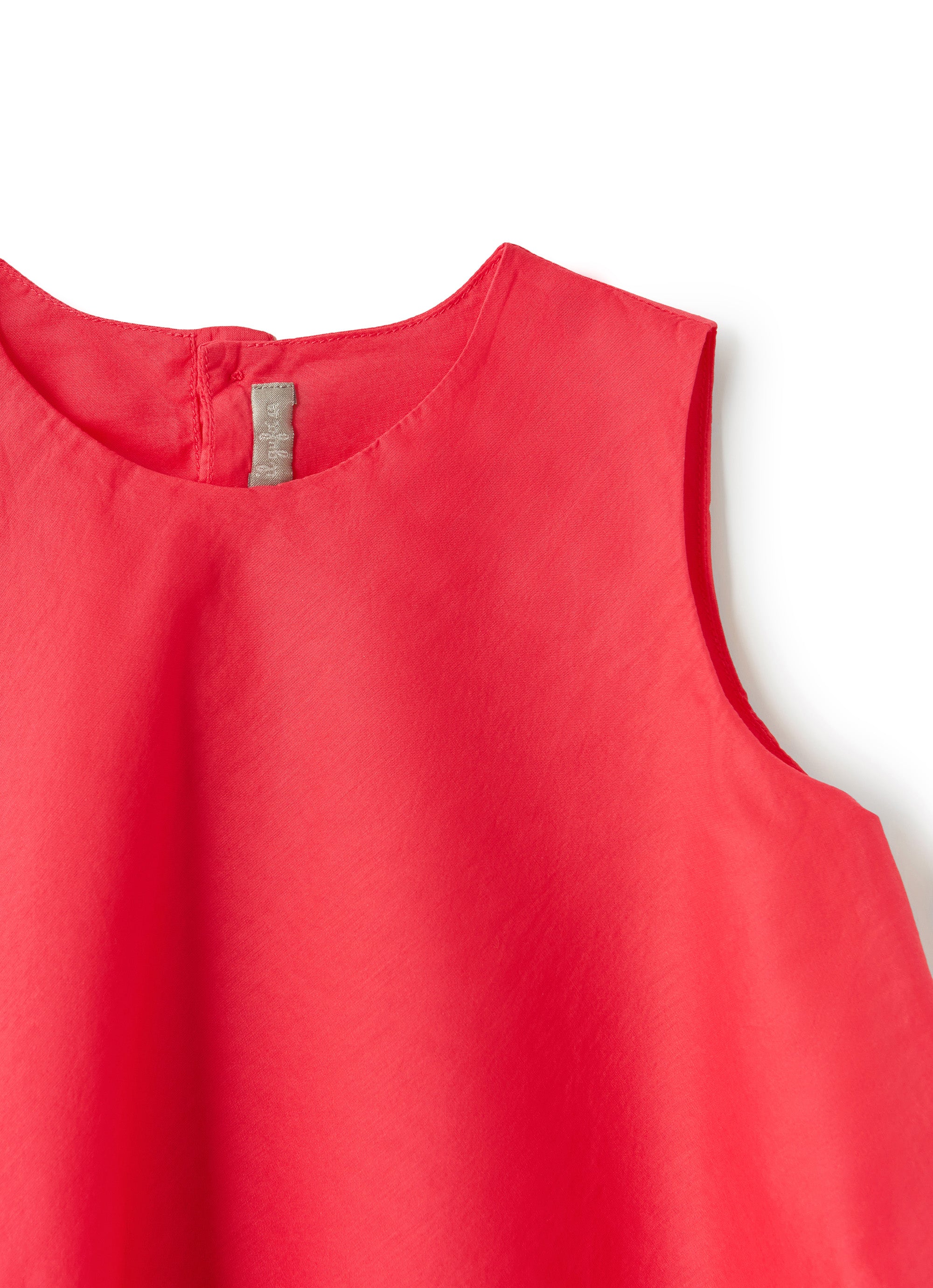 Carmine red voile flared top