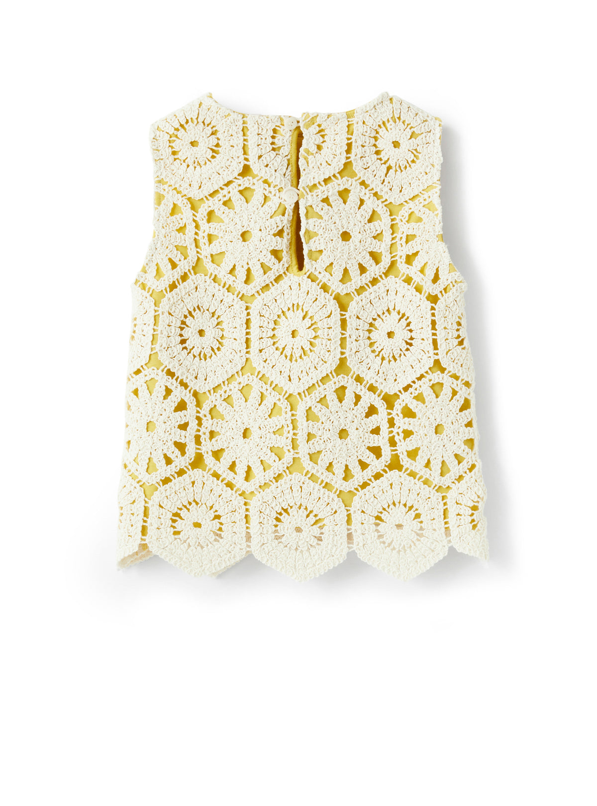 Crochet-Effect Top Lined In Contrasting Colour
