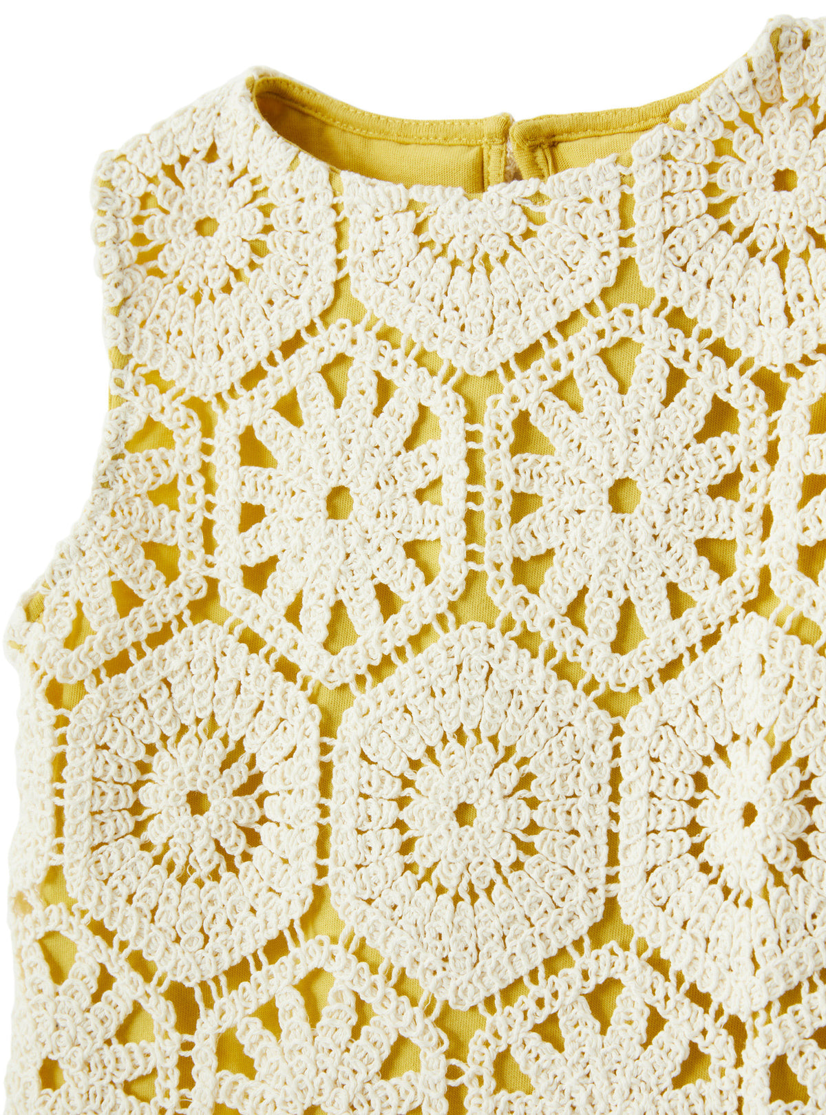 Crochet-Effect Top Lined In Contrasting Colour