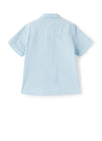 Camicia in seersucker effetto tecnico