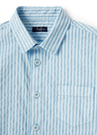 Camicia in seersucker effetto tecnico