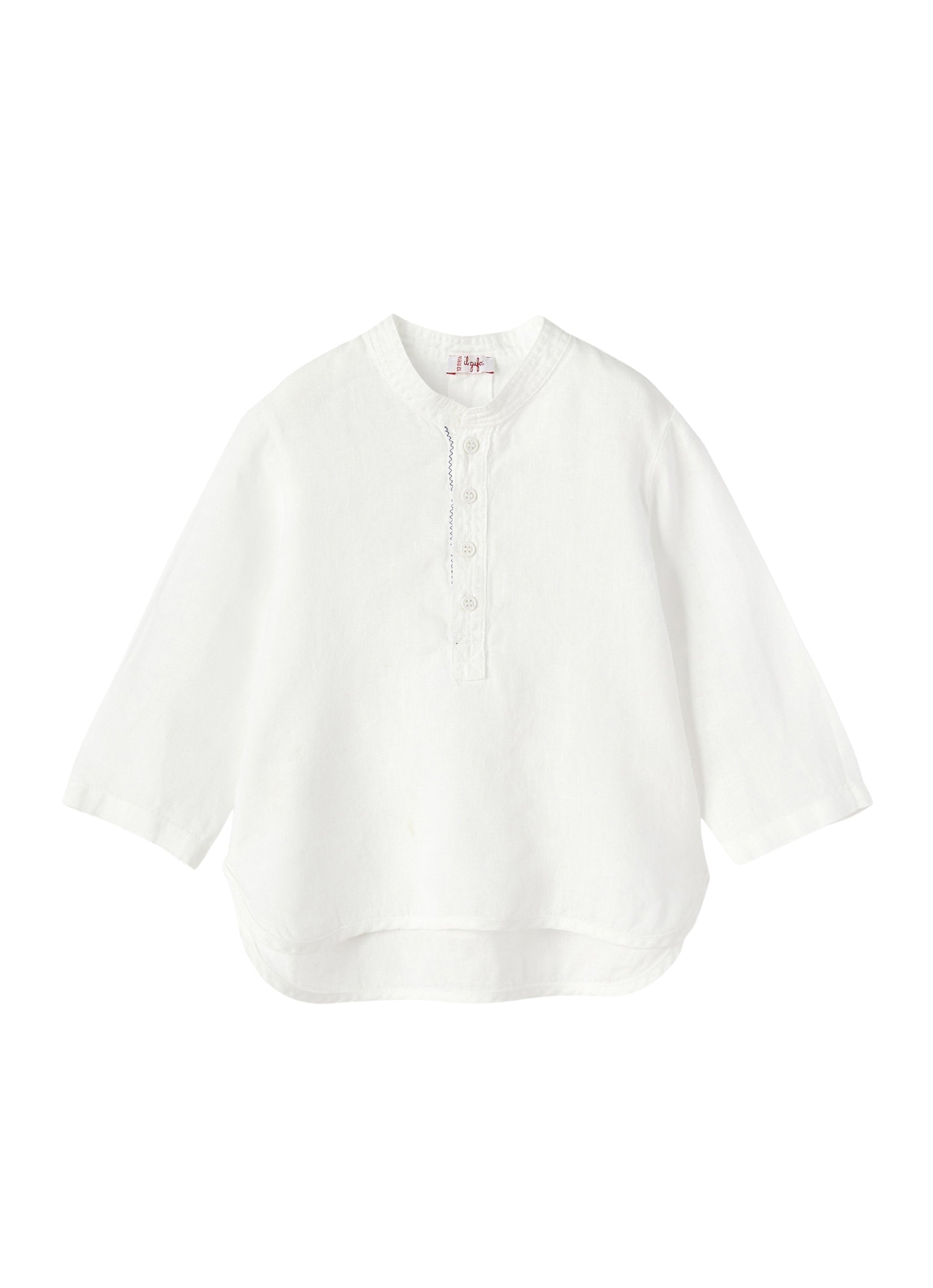 Camicia guru in 100% lino bianco
