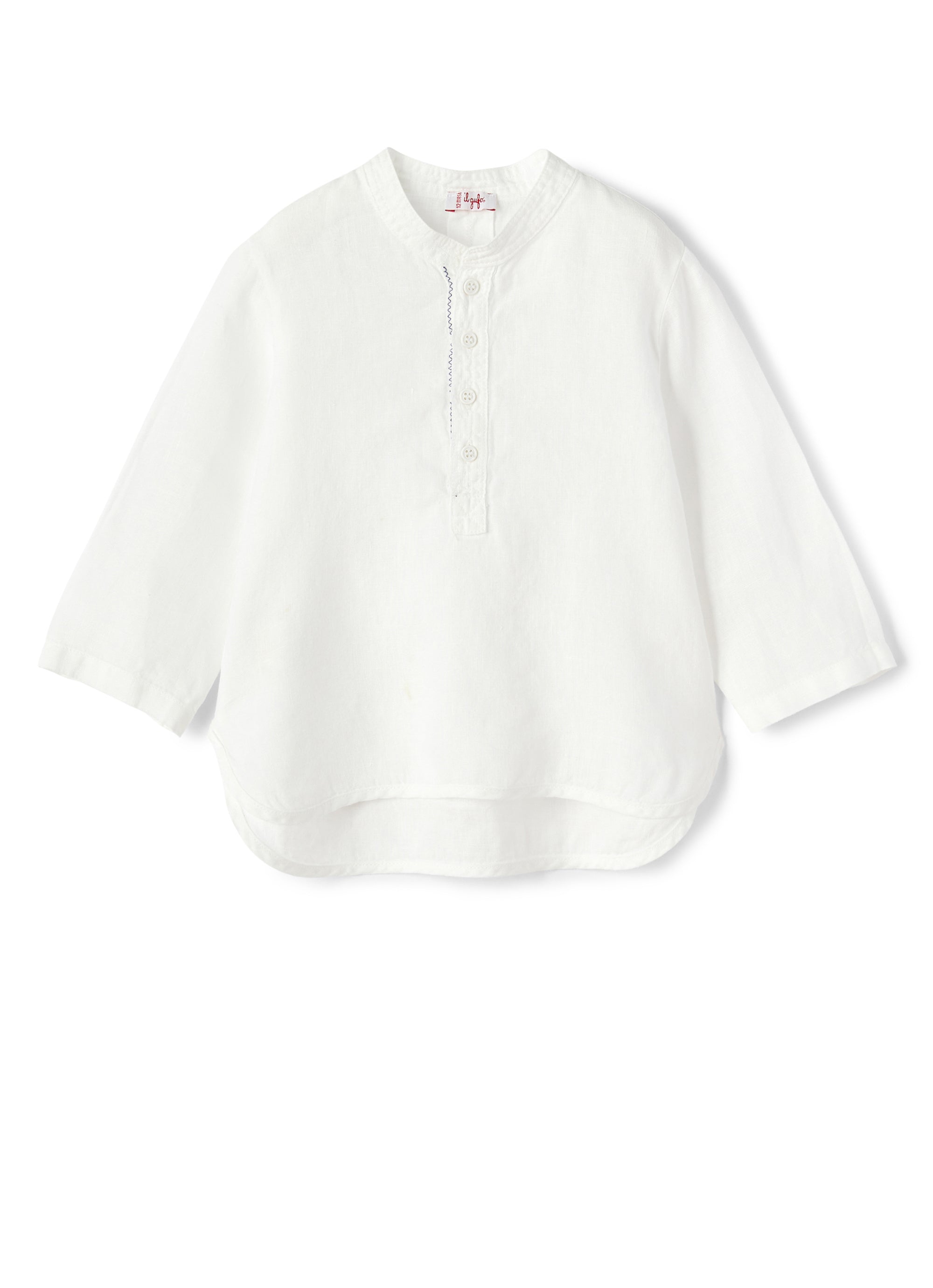 Camicia guru in 100% lino bianco