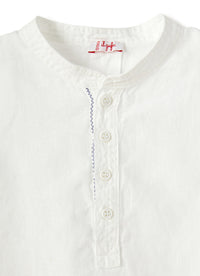 Camicia guru in 100% lino bianco