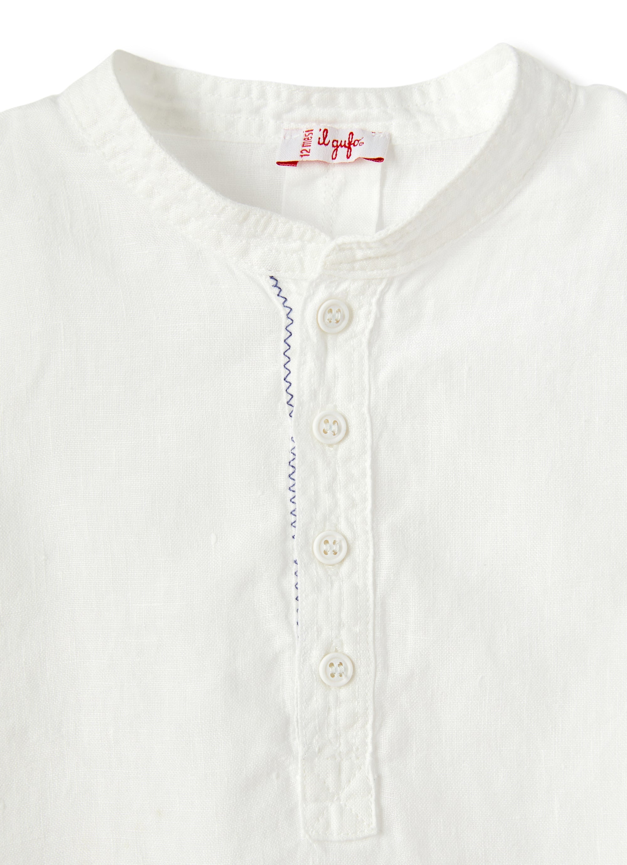Camicia guru in 100% lino bianco