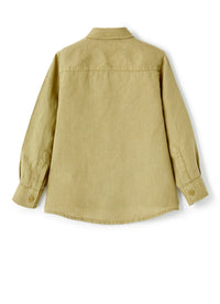 Camicia regular fit in lino cachi