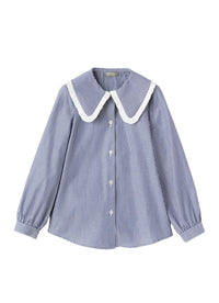 Striped Shirt With Maxi Collar