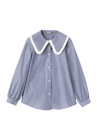 cl219c1052_489 // DOUBLON PAS FUSION /// DOUBLON DEVIENT OK PICS / Camicia a righe con maxi colletto