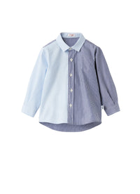 Camicia patchwork a righe da neonato