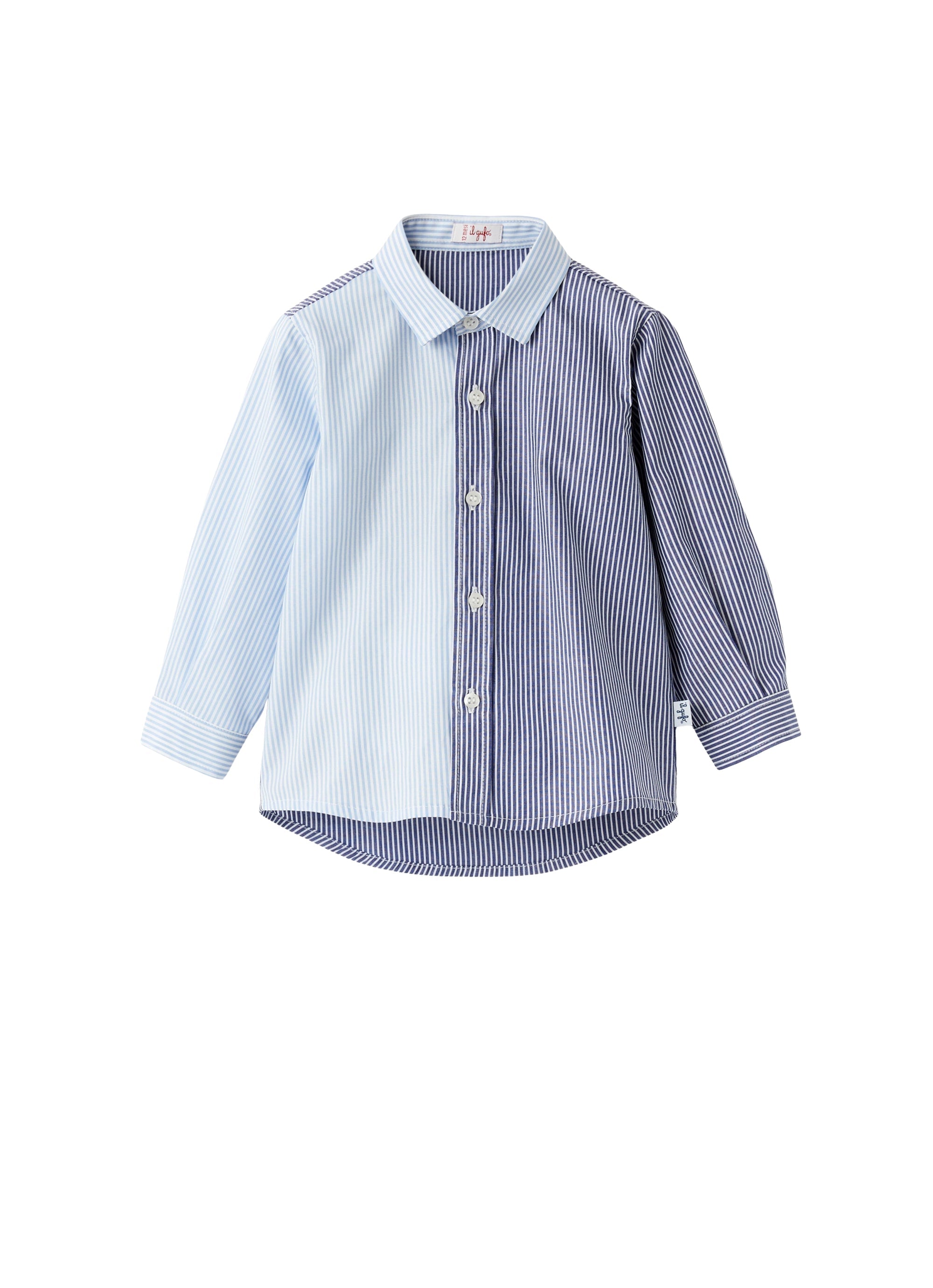 Camicia patchwork a righe da neonato