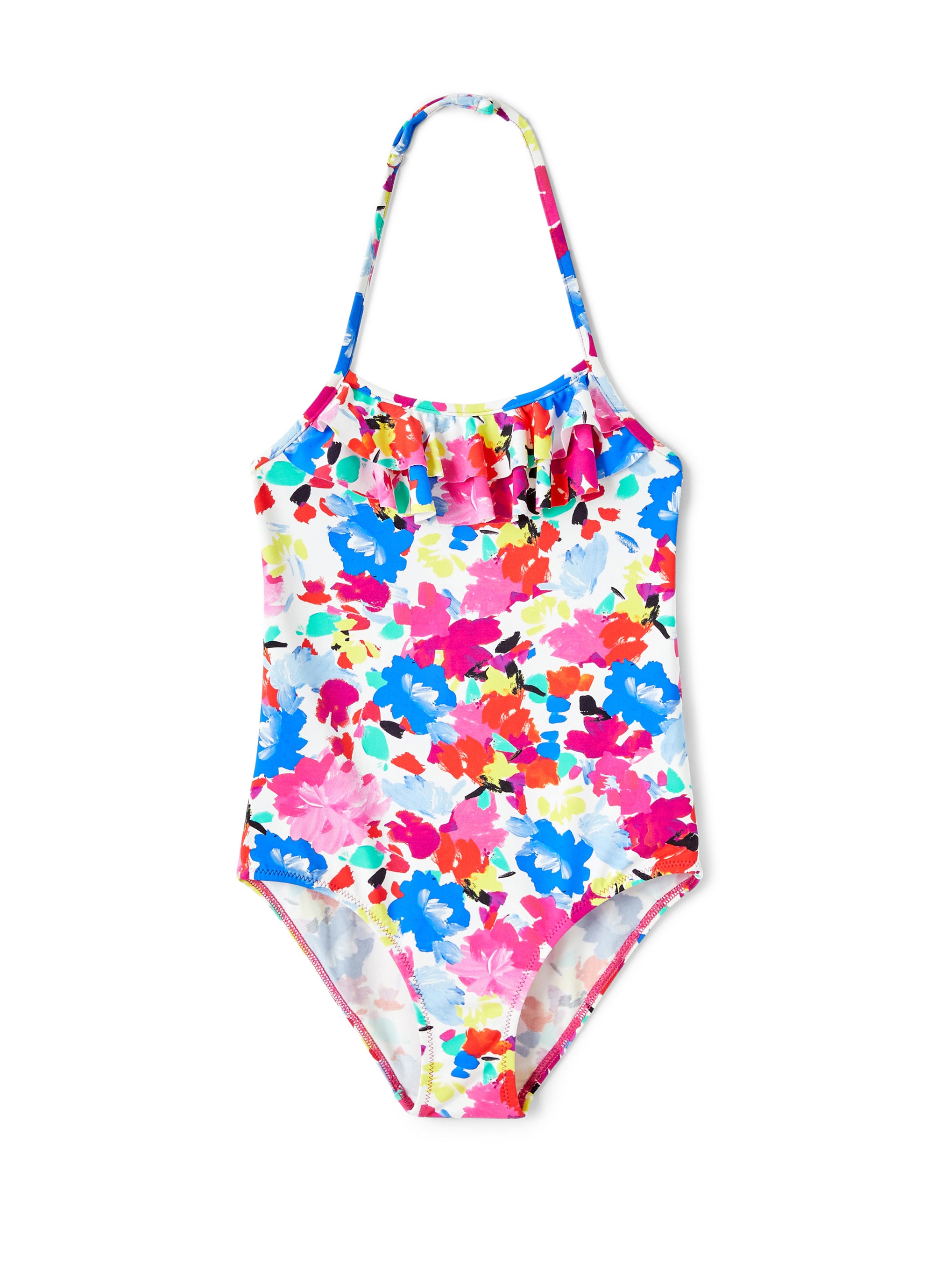 Floral patterned one-piece swimsuit