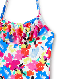 Floral patterned one-piece swimsuit