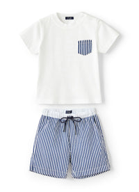 Completo due pezzi a righette