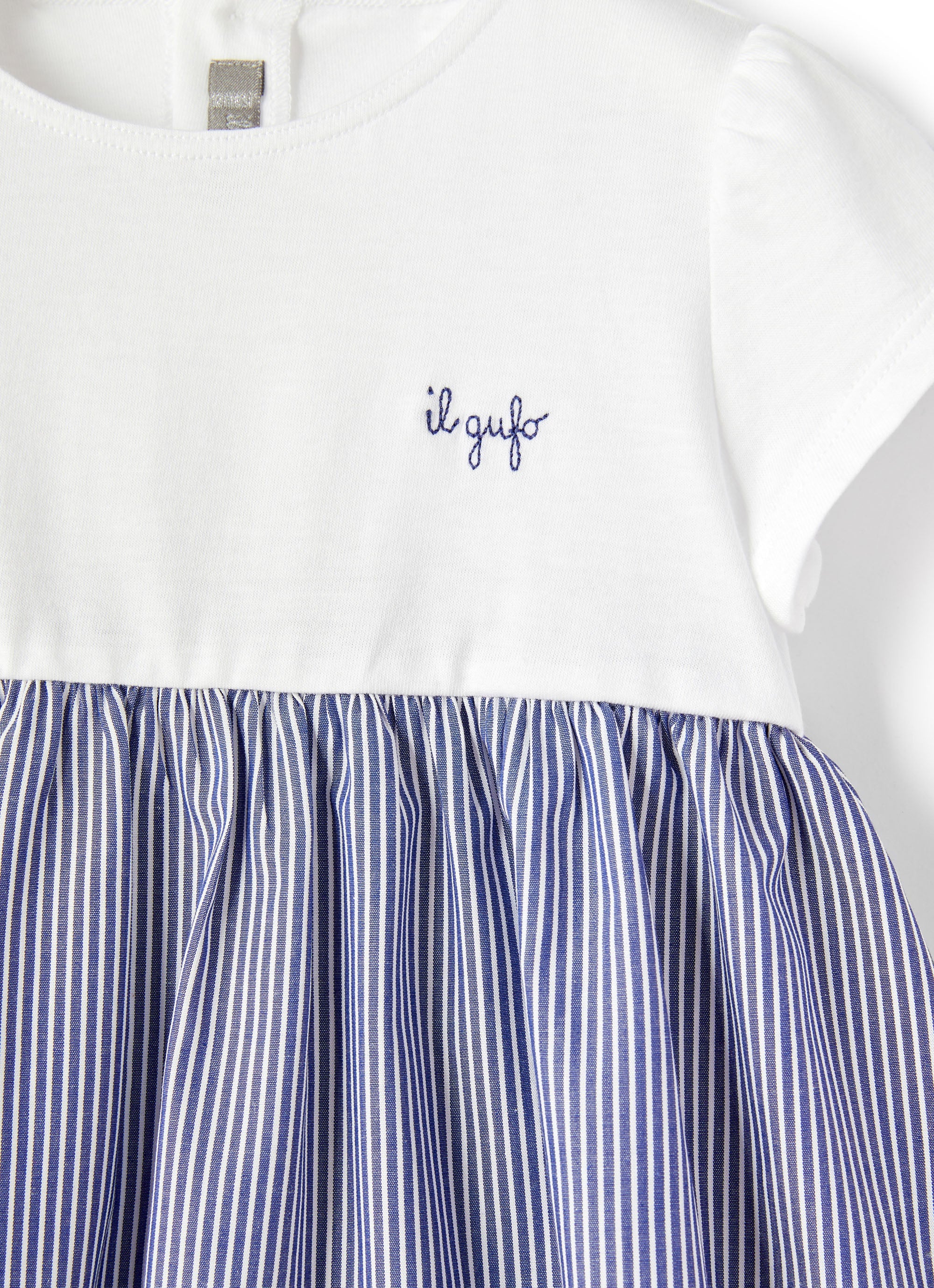 Completo due pezzi a righe blu